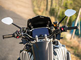 中空アルミ製ハンドルバー スイッチボックス用穴開け加工済 R1200R LC(水冷) カスタム パーツ